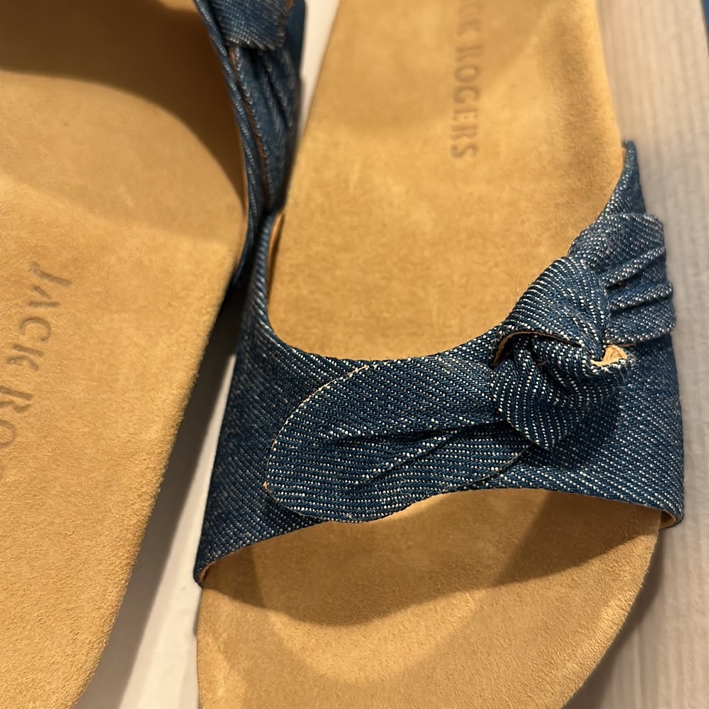 Jack Rogers Blue Denim Knot Slide Sandal